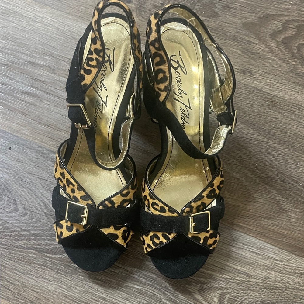 Beverly Feldman Black and Leopard Heels